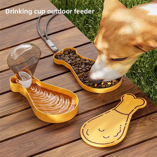 Portable Pet Travel Water Bottle and Food Container Double Layer Dog Cat Outdoor Feeder Leak Proof Dual Use Cup