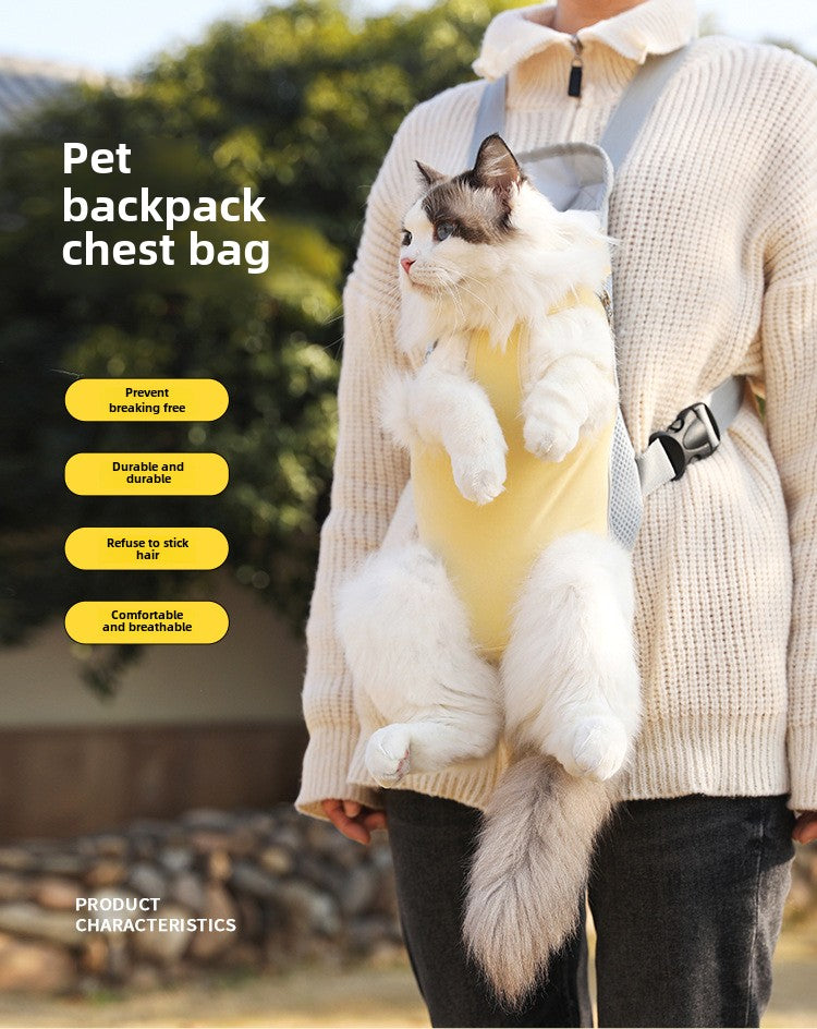 Pet Supplies Cat Bag Diaper Bag Portable Dog Backpack Chest Strap Breathable Pet Backpack