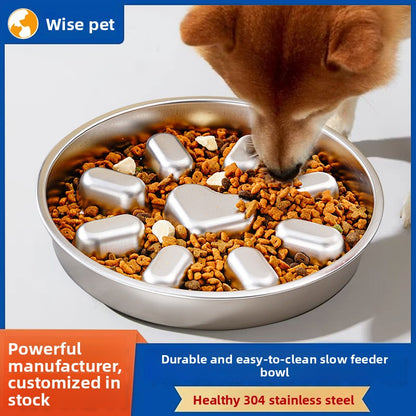 304 Stainless Steel Slow Feeder Heart Bowl for Cats and Dogs