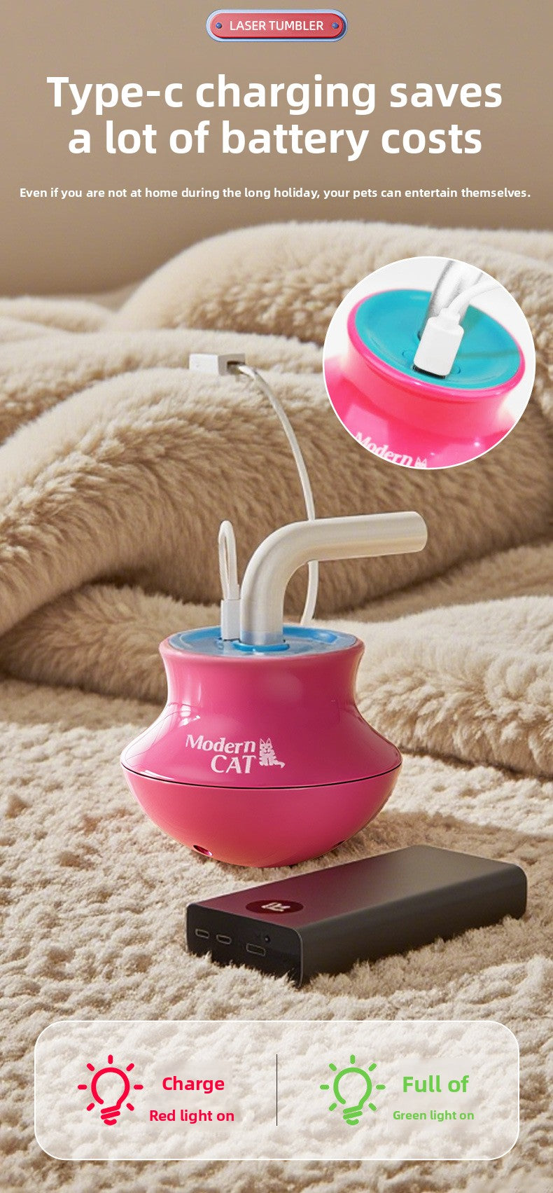 Infrared Laser SelfEntertaining Electric Pet Tumbler Cat Toy