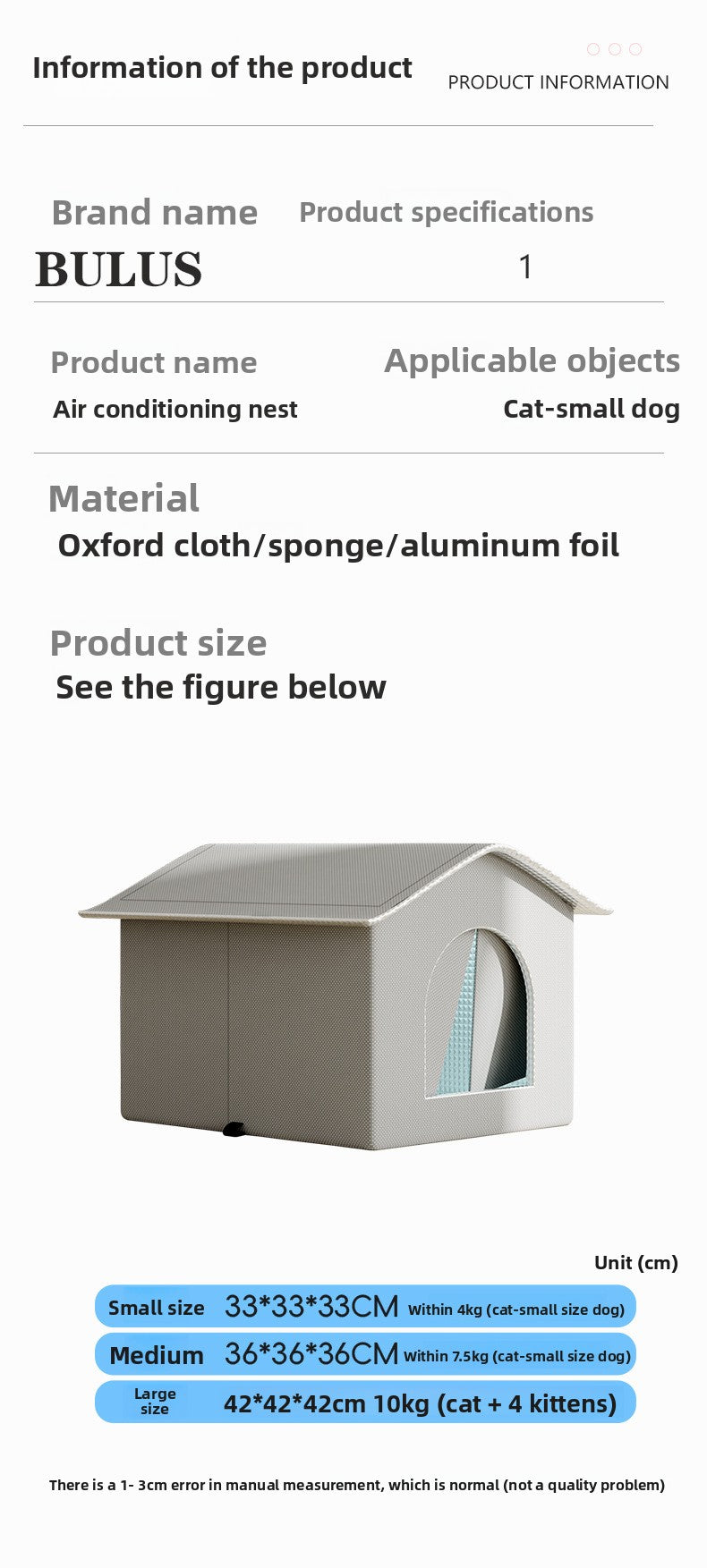 Summer Cat Cooling Artifact Portable DIY Air Conditioning Pet Ice House