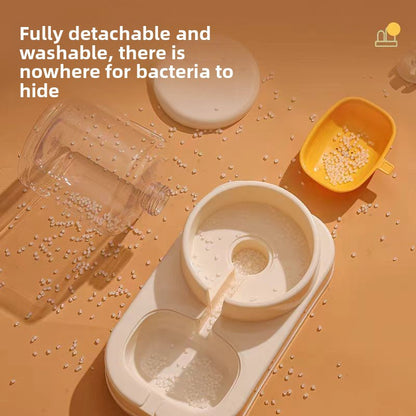 Large Capacity 5L Automatic Pet Feeder and Waterer Combo Adjustable Height Dog Cat Bowl Set with Non Slip Base