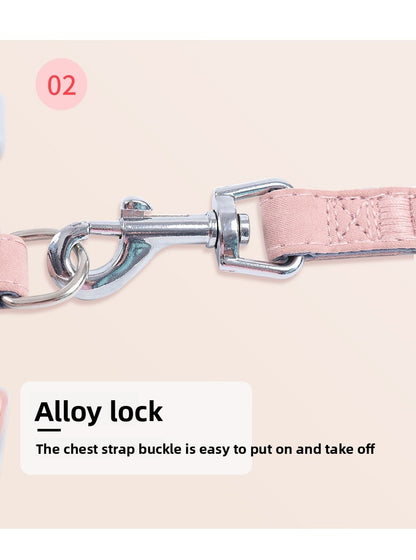 Soft Cotton I-Shaped Cat Leash with Butterfly Knot Anti-Escape