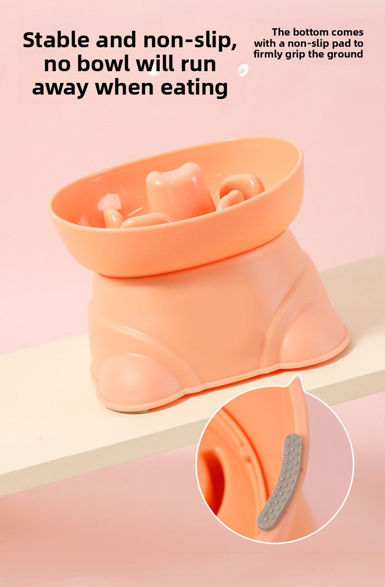 Dog Split Square High Bowl Slow Food Anti Choking Pet Feeding Utensil