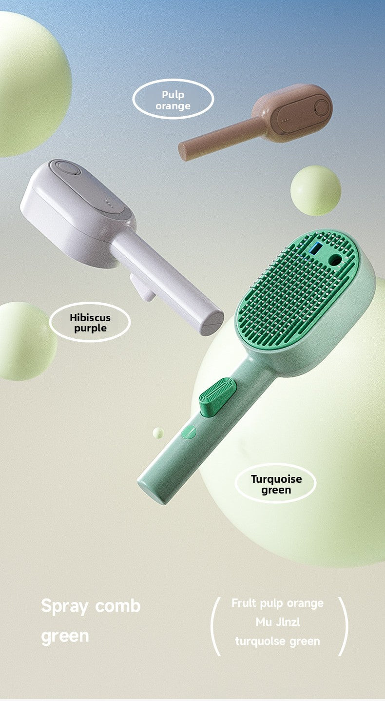 Magic Cat and Dog Hair Brush with Antibacterial Blue Light Spray Professional Pet Grooming Comb for Shedding Control Effectively Removes Loose Undercoat Fur