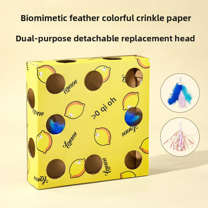 Interactive Electric Cat Toy Wand with Automatic Motion Intelligent Teaser for Boredom Relief and Energy Consuming Playtime Fun for Indoor Cats