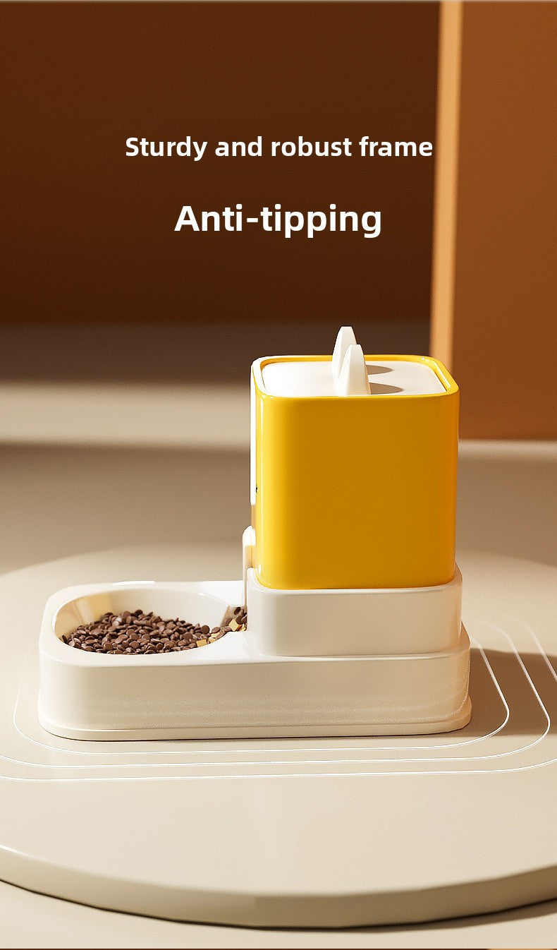 Large Capacity 5L Automatic Pet Feeder and Waterer Combo Adjustable Height Dog Cat Bowl Set with Non Slip Base