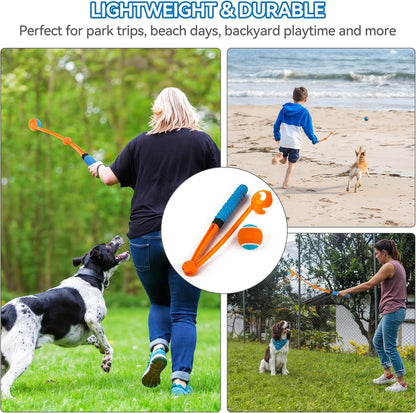 Dog Outdoor Training Foldable Handheld Tennis Ball Thrower Retrieval