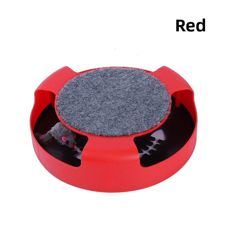 Cat Turntable Puzzle Play Plate Featuring Shadowless Mouse Toy