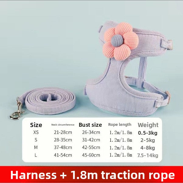 Small Dog Outdoor Walking Leash Vest Style Chest Harness for Teddy Bichon Pomeranian