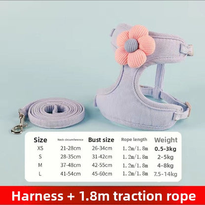 Small Dog Outdoor Walking Leash Vest Style Chest Harness for Teddy Bichon Pomeranian