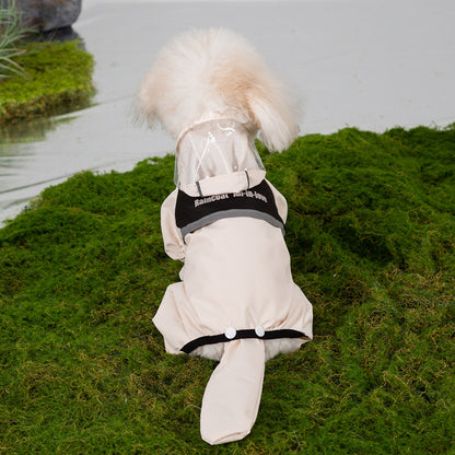 3D Dinosaur Tail Dog Raincoat Waterproof Reflective Pet Rain Poncho for Medium Large Breeds Like Golden Retriever Hooded Rain Gear