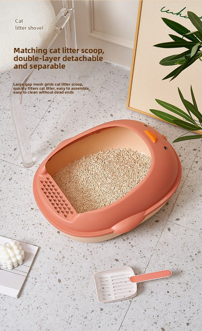 New Cat Supplies Extra Large SemiEnclosed Duckling Themed Cat Toilet