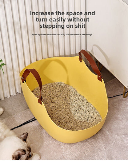 Creative Portable Open Design Large Cat Litter Box Cat Toilet Essential Supplies