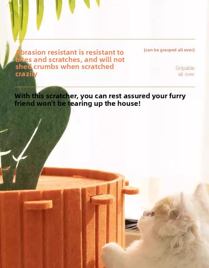 WinterWarm WearProof Felt Cat House Enclosed Bed with Scratching Board