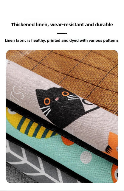 Pet Supplies Summer Cooling Mat Nest Rattan Woven Ice Bed for Cats Sleep