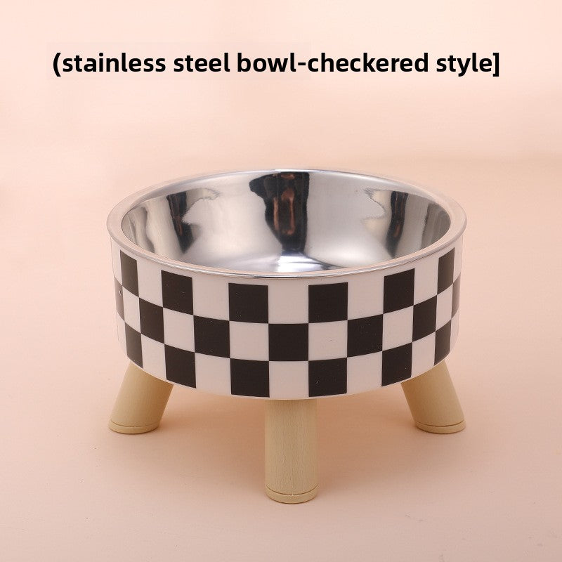 Elevated Anti Spill Cat Bowl Stainless Steel Pet Food and Water Dish with High Stand for Dogs Cats Non Slip Large Capacity Feeding Station