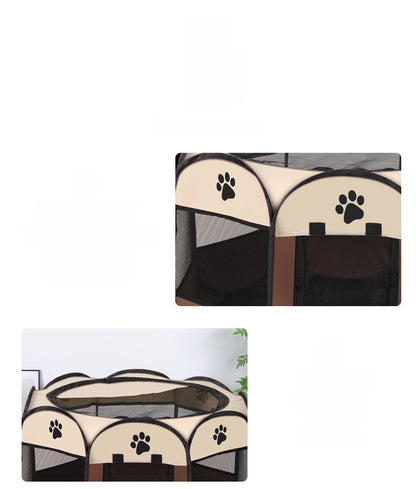 Octagonal Pet Playpen Pet Tent Oxford Cloth Scratch-Resistant Foldable Dog Cage Dog Cat Delivery Room Dog House Cat House