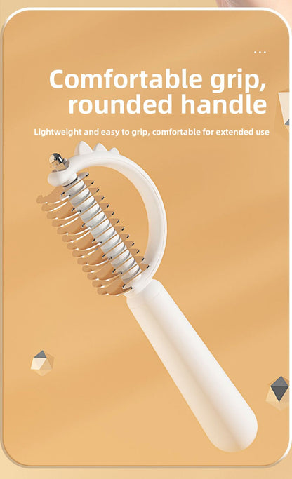 Double Sided Cat Comb for Shedding Small Dinosaur Cute Design Pet Grooming Brush Massage Knot Comb Macaron Colors Long Hair Short Hair