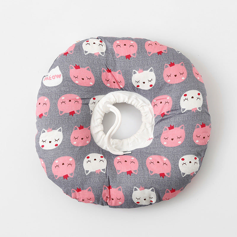 Pet Elizabethan Collar Anti-Bite Anti-Lick Soft Headband Cat Dog Neutering Shame Collar Adjustable Neckband