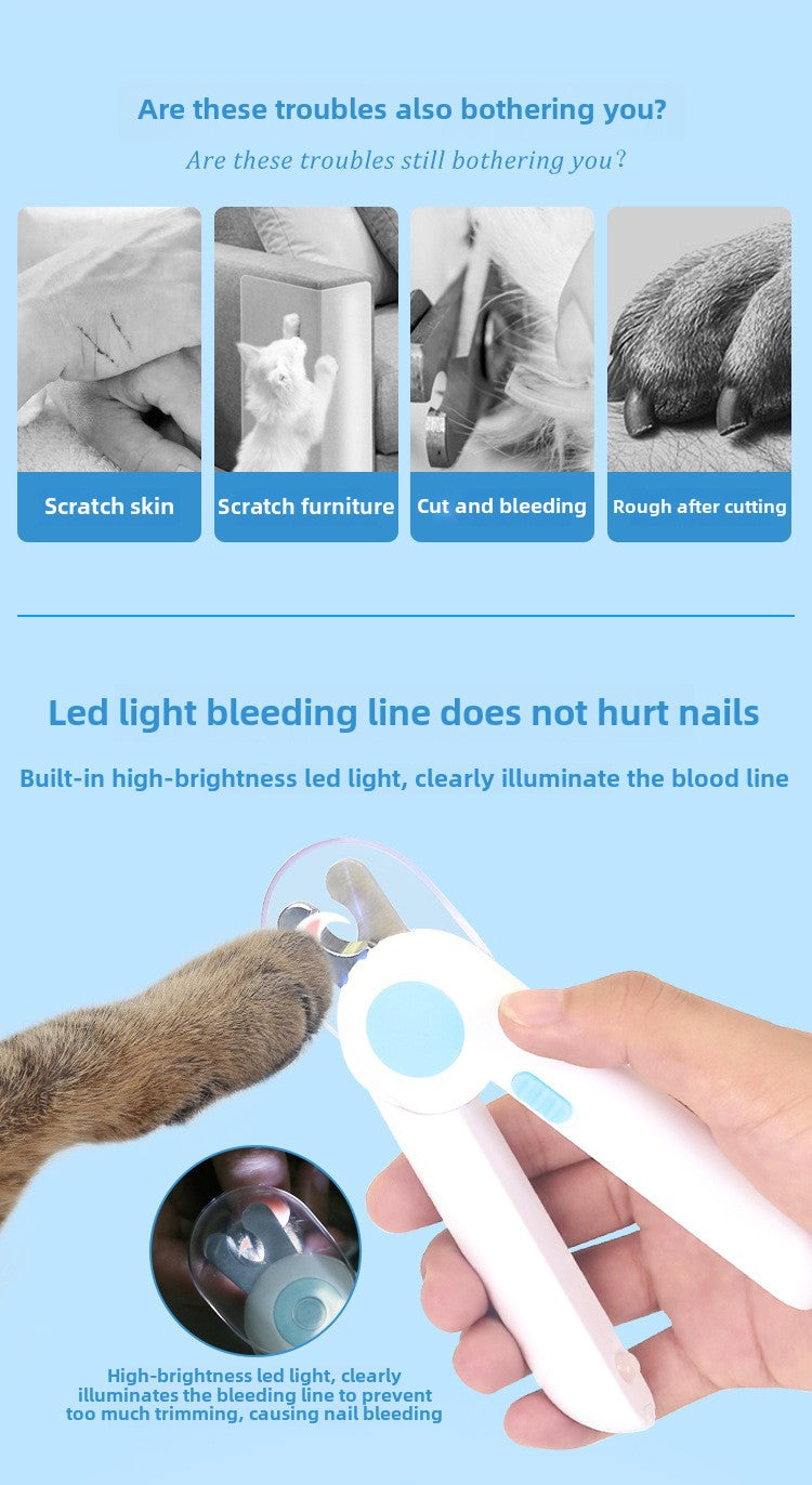 Electric Pet Nail Grinder with LED Light for Dogs and Cats