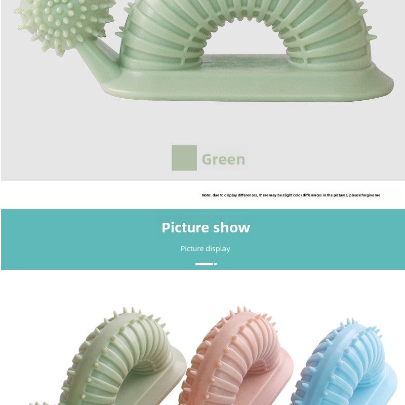 Interactive Dog Chew Toy for Teething Puppies Snail Shaped Food Dispensing Pet Supplies Long Lasting Dental Toothbrush Fun Mental Stimulation