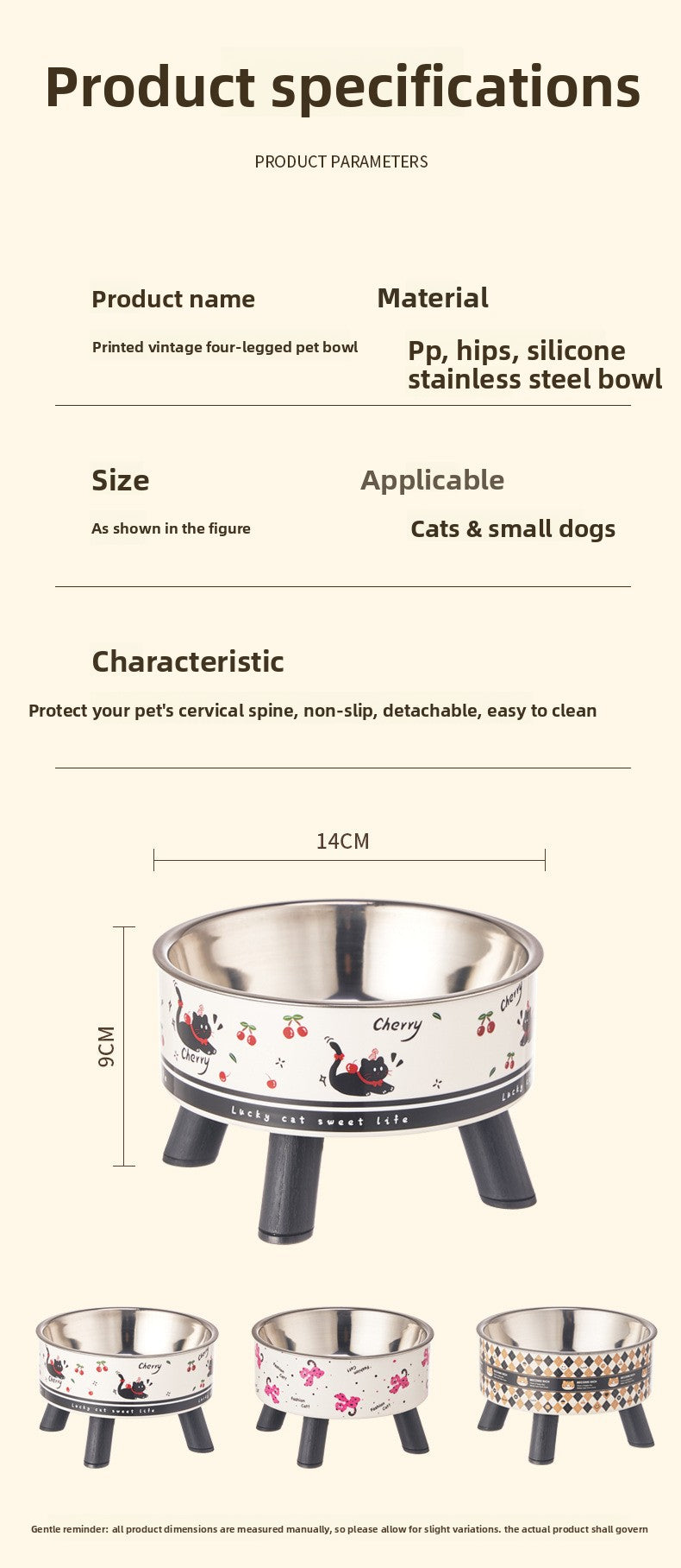 Universal Elevated Pet Food Bowl Cute Design Neck Support Anti Slip Anti Tip Detachable Feeder for Puppies Kittens and Small Pets