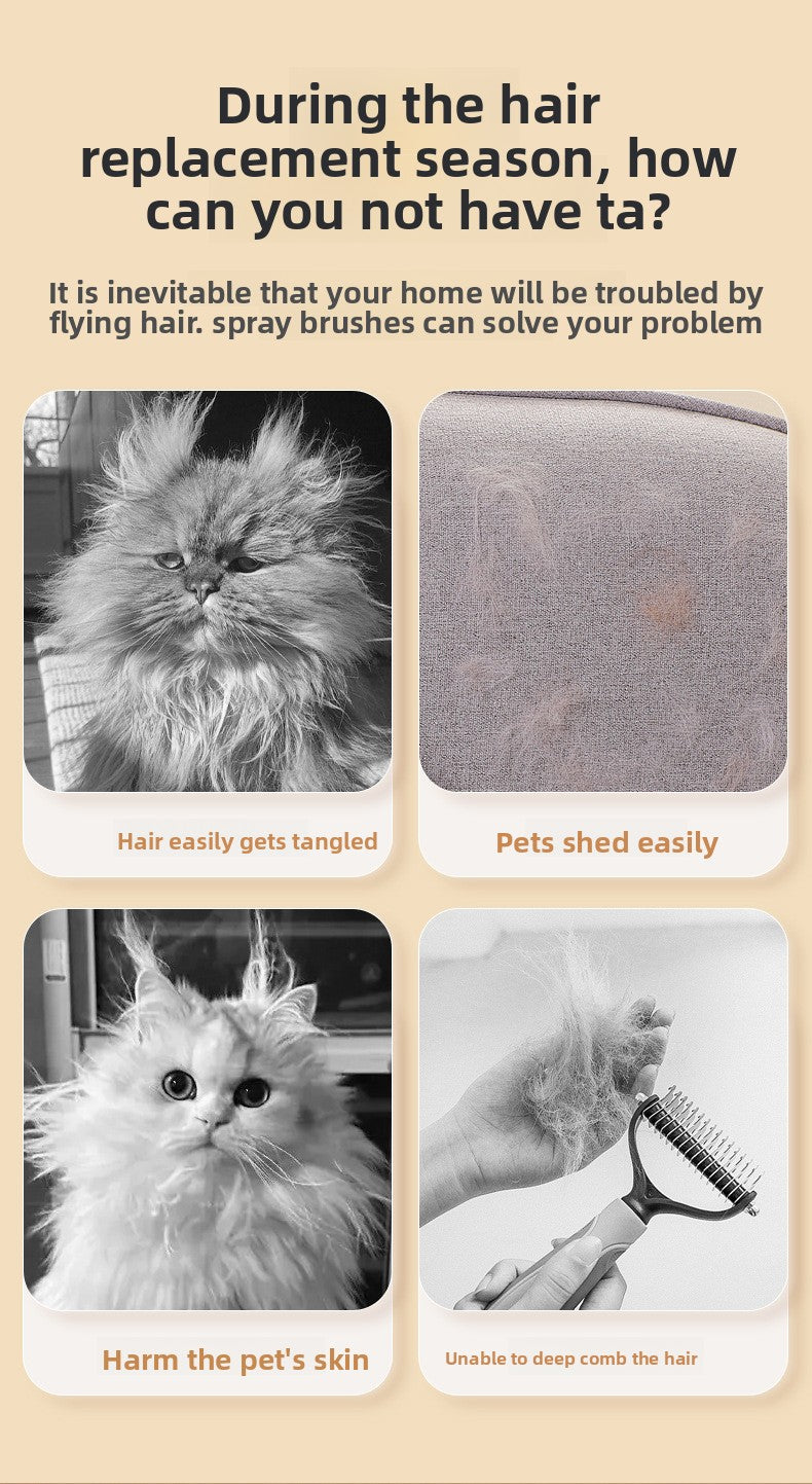 Pet Grooming Spray Comb for Cat Dog Hair Detangling Cleaning