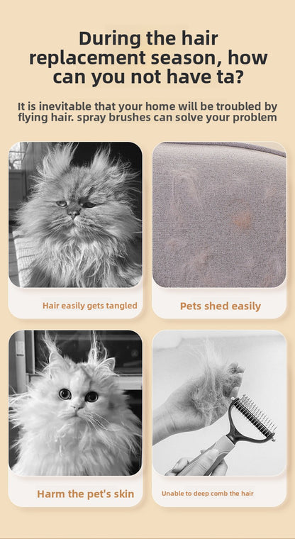 Pet Grooming Spray Comb for Cat Dog Hair Detangling Cleaning