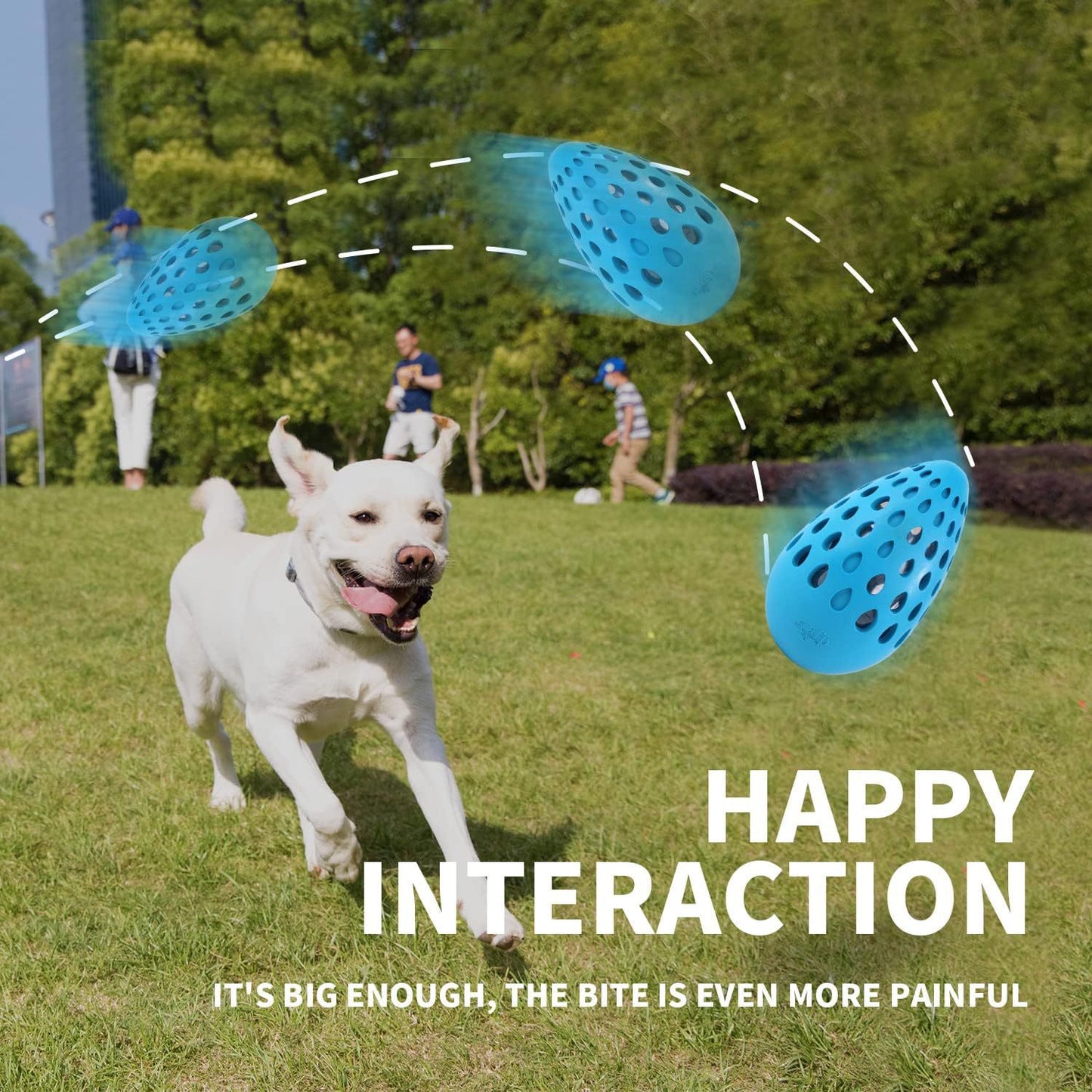 Hollow Multi-Hole Rubber Elastic Dog Bite Ball with Built-in Crinkle Paper