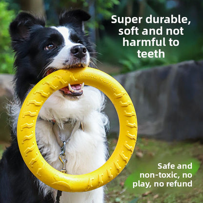 Dog Outdoor Training Energy-Consuming Safe Soft Rubber Interactive Pull Ring Toy