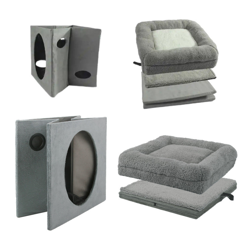 Winter Warm 2-In-1 Foldable Cat Castle Pet House