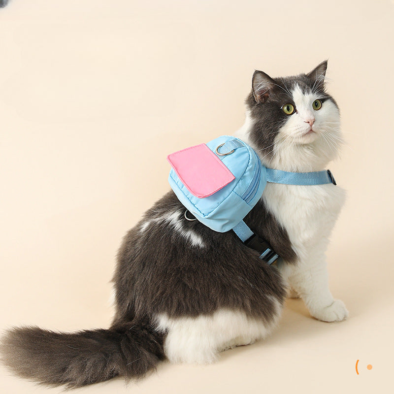 Pet backpack cartoon dog schoolbag outdoor travel