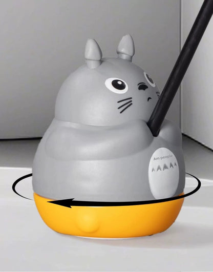 360 Deg Rotating Totoro Cat Teaser Wand Steel Wire Fish Head Bell Boredom Relief Toy