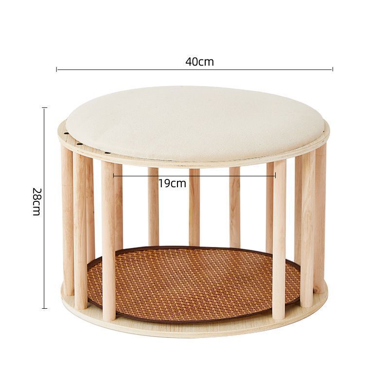 Solid Wood Cat Nest Stool Storage for People and Cats Sharing Cat Supplies Little Kitten House House Four Seasons Warm Cat and Dog Tent