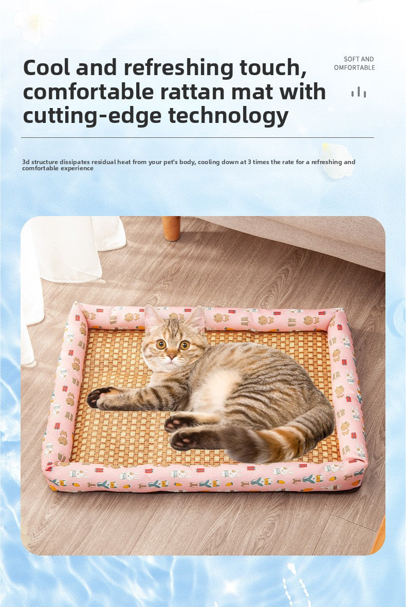 AllSeason Pet Cooling Mat Pad for Dogs Cats Summer WearResistant Bed Essentials