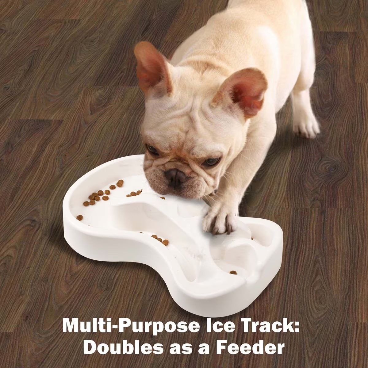 Pet Cooling and Heat Relief Feeding Bowl Set Bone Paw Ice Cube Silicone Mold Dog Cat Lick Bowl