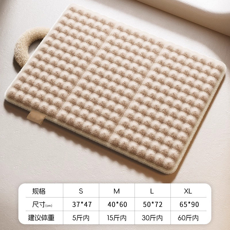 Deluxe Heated Pet Bed for Dogs Cats Warm Plush Mat with Removable Washable Cover All Season Cushion for Puppy Kitten Senior Pets