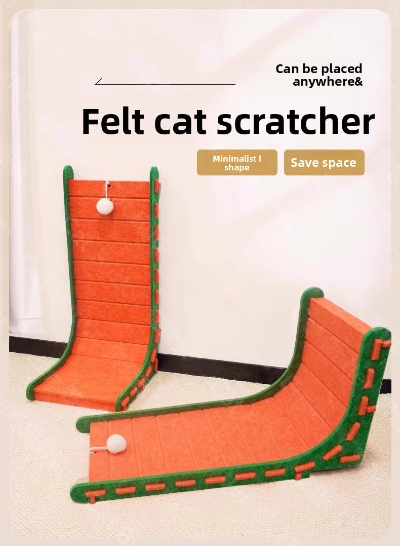 Large Felt LShaped Vertical Cat Scratching Board WearResistant Detachable Toy