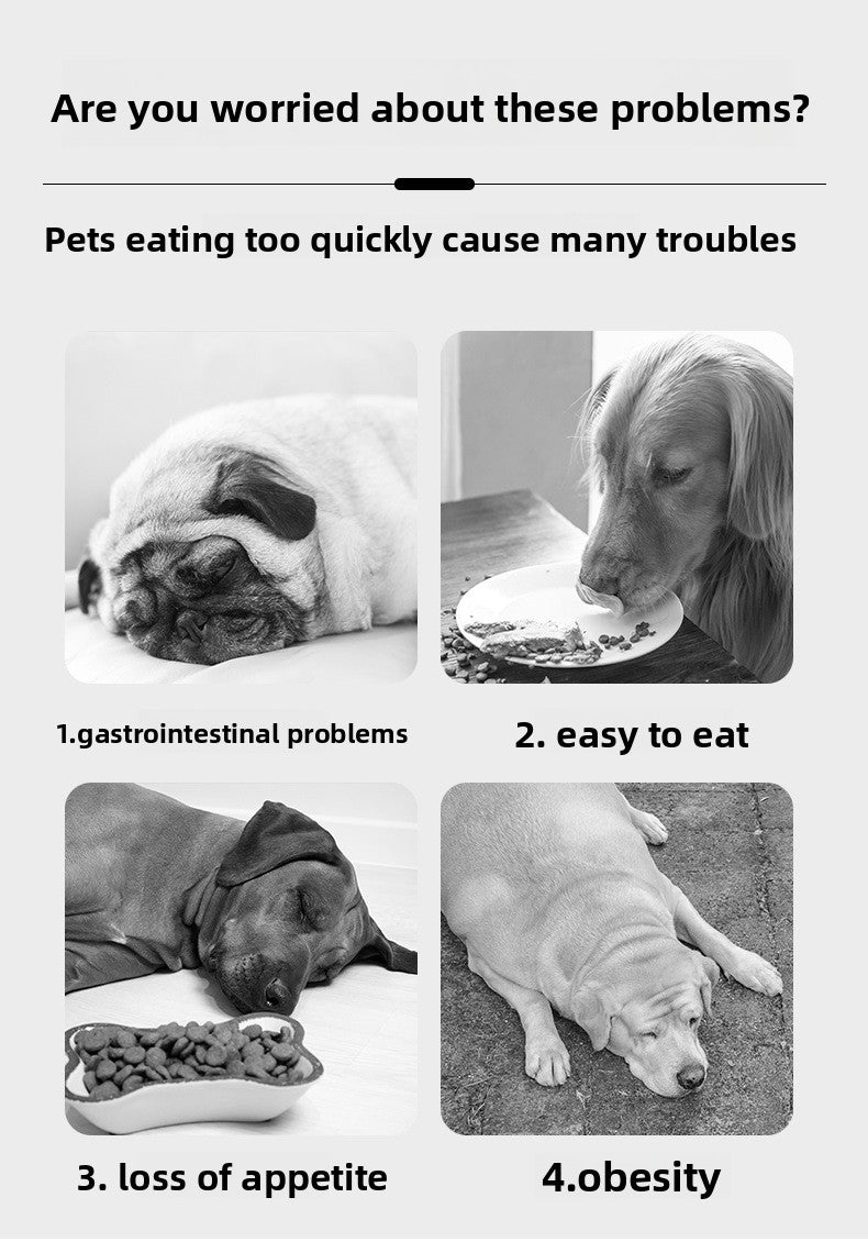 Dog Split Square High Bowl Slow Food Anti Choking Pet Feeding Utensil