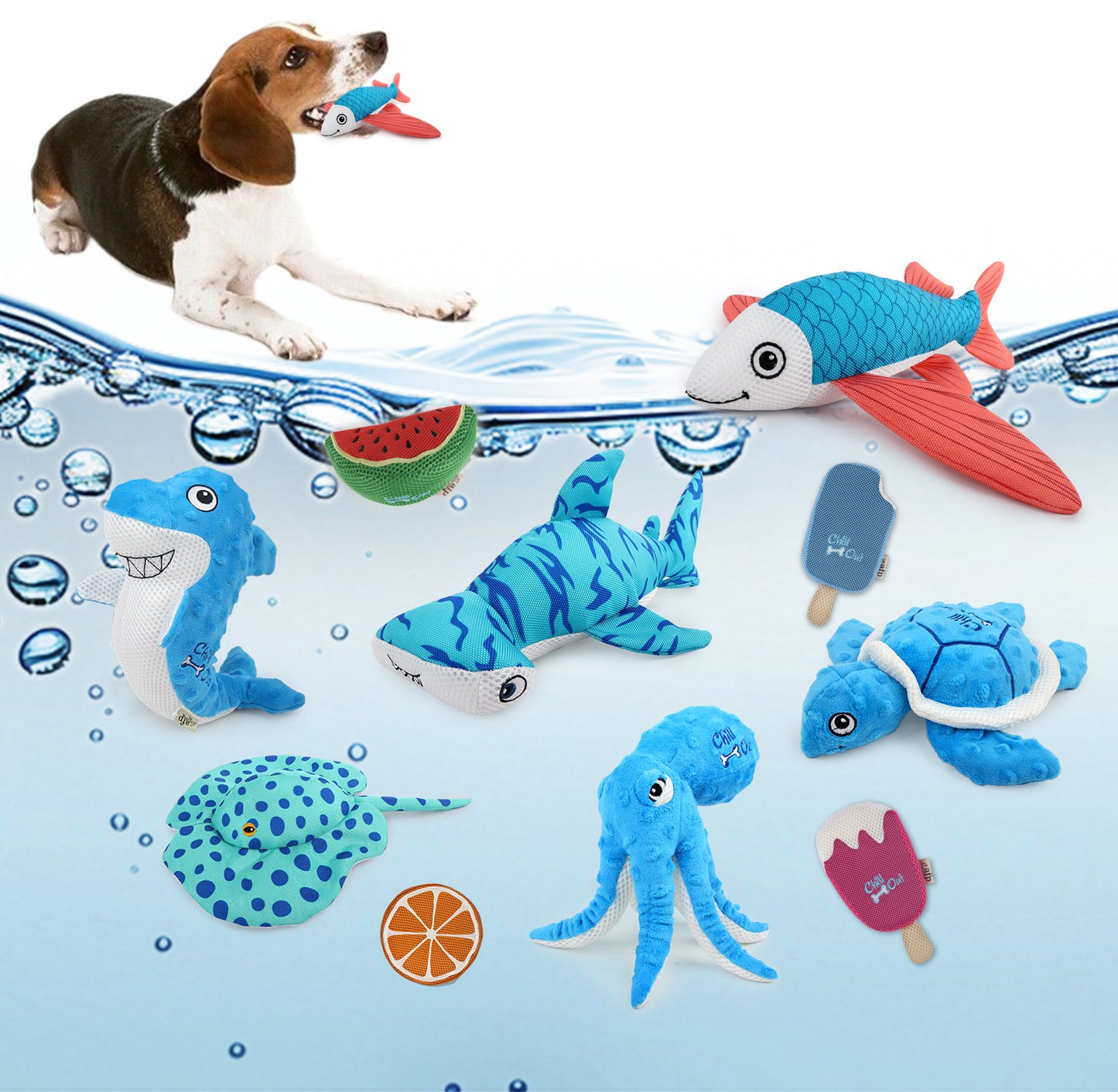 Summer Pet Dog Hydration Chew Toy with Water Absorbing Sponge for Teeth Grinding