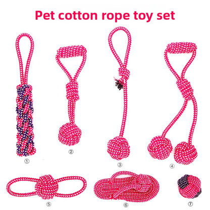 Dog Toys New Pet Cotton Rope Combination Set for Teeth Grinding