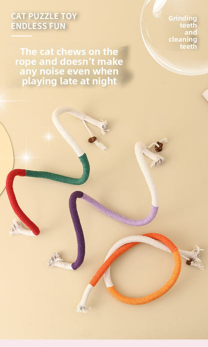 Cat Self-Entertainment Chew Rope Teeth Cleaning Artifact