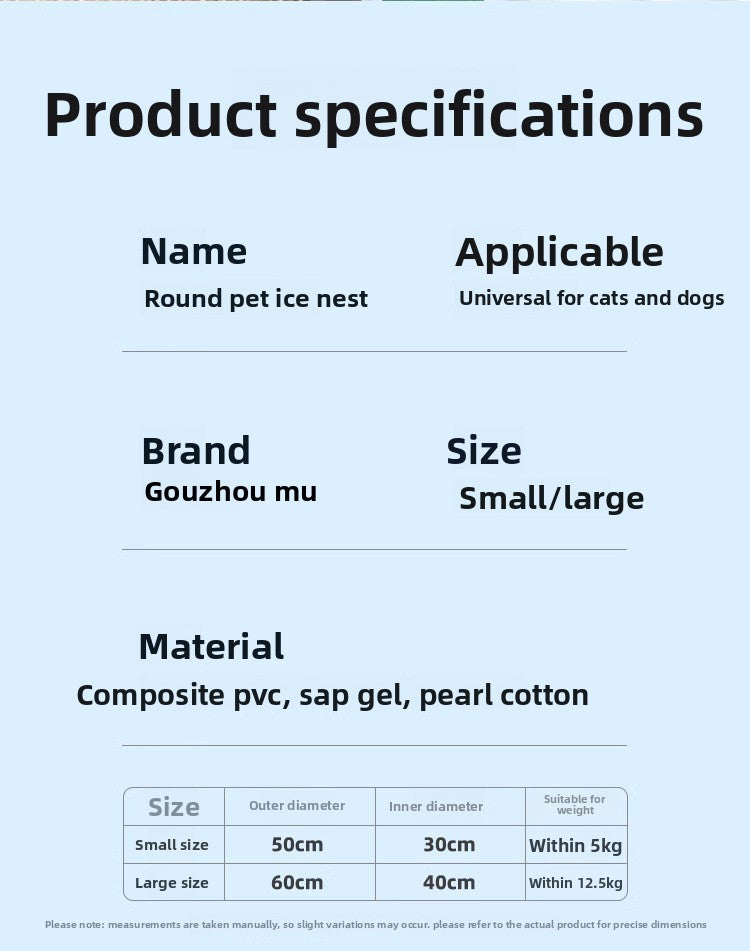 Dog Bed Cat Ice Nest Summer Cooling Mat for Pets' Restful Sleep