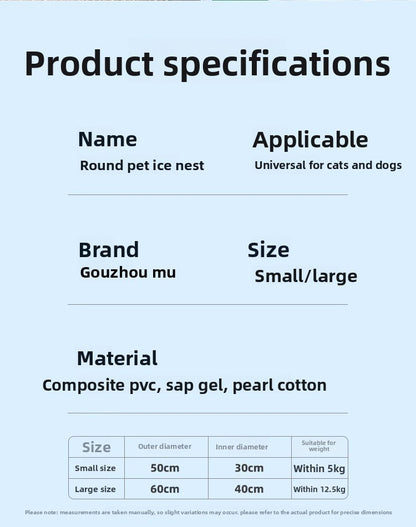 Dog Bed Cat Ice Nest Summer Cooling Mat for Pets' Restful Sleep