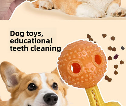 Interactive Dog Chew Toy with Treat Dispenser Durable Silicone Puppy Training Toy for Teddy Small Medium Dogs