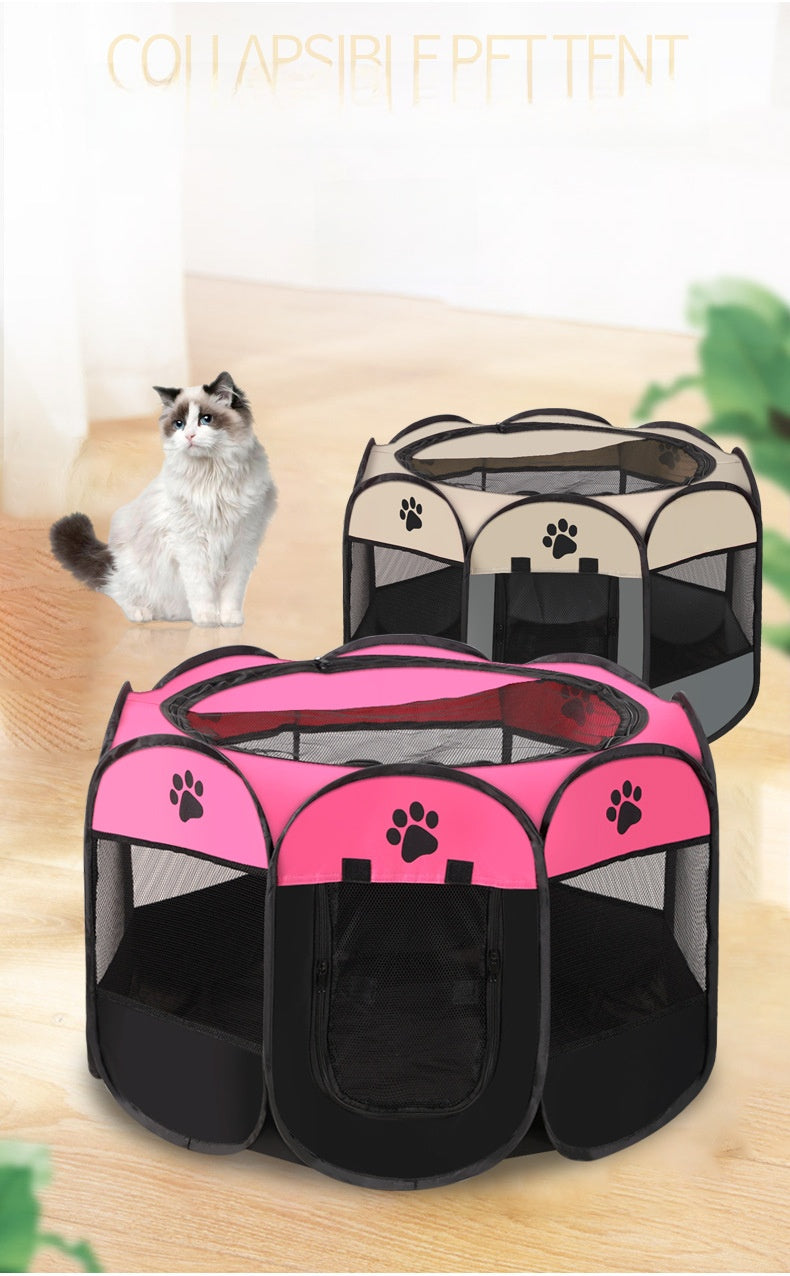 Octagonal Pet Playpen Pet Tent Oxford Cloth Scratch-Resistant Foldable Dog Cage Dog Cat Delivery Room Dog House Cat House
