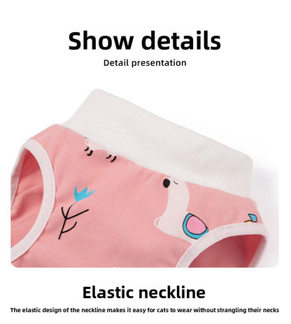 Post Surgery Cat Recovery Suit for Female Cats Anti Lick Cone Alternative Soft Breathable Pet Surgical Suit Spay Neuter Recovery