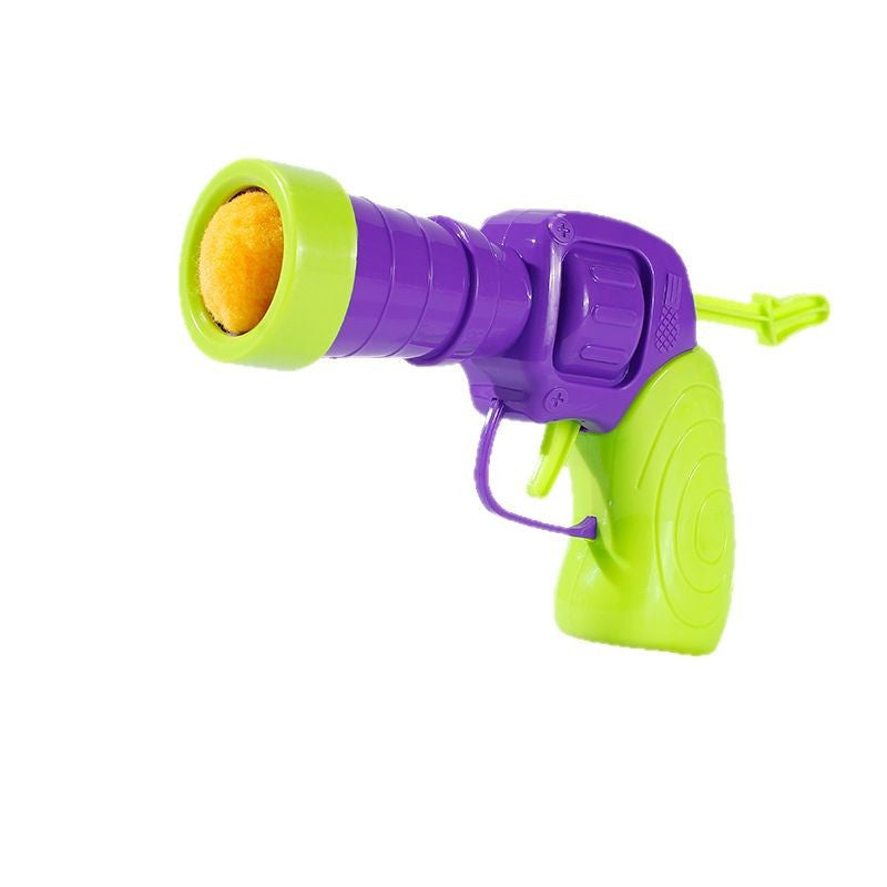 Elastic Hairball Pompom Launcher Gun for Cats Stress Relief SelfEntertainment Wand