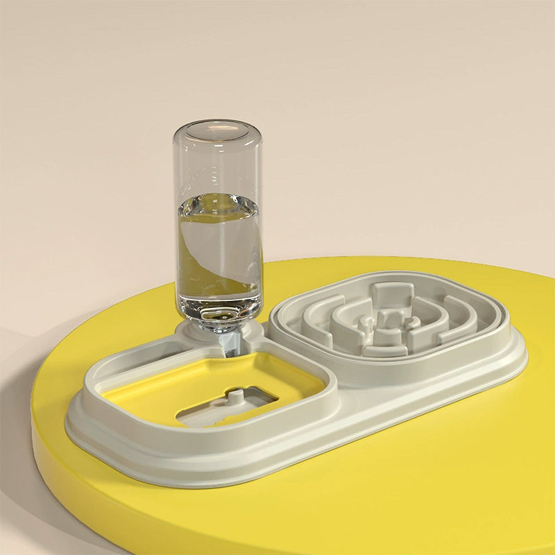 Slanted Mouth Pet Bowl Double Design Automatic Drinking Anti Choke Dog Cat Bowl